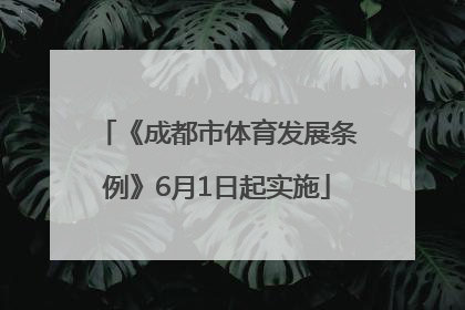 《成都市体育发展条例》6月1日起实施