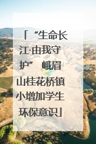 “生命长江·由我守护” 峨眉山桂花桥镇小增加学生环保意识