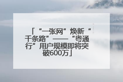 “一张网”焕新“千条路”——“粤通行”用户规模即将突破600万