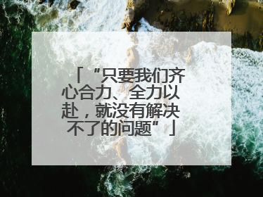 “只要我们齐心合力、全力以赴，就没有解决不了的问题”