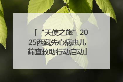 “天使之旅”2025西藏先心病患儿筛查救助行动启动
