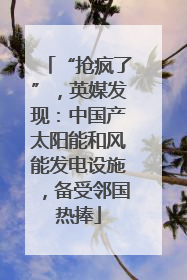 “抢疯了”，英媒发现：中国产太阳能和风能发电设施，备受邻国热捧