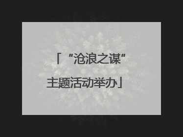 “沧浪之谋”主题活动举办