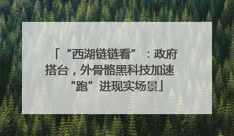 “西湖链链看”：政府搭台，外骨骼黑科技加速“跑”进现实场景