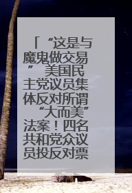 “这是与魔鬼做交易” 美国民主党议员集体反对所谓“大而美”法案！四名共和党众议员投反对票