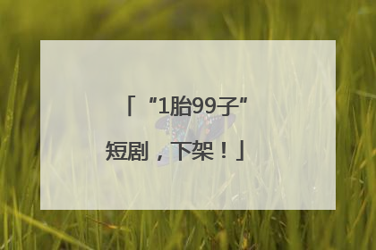 “1胎99子”短剧，下架！