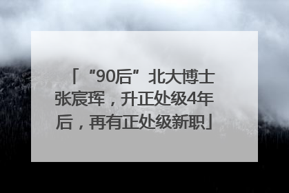 “90后”北大博士张宸珲，升正处级4年后，再有正处级新职