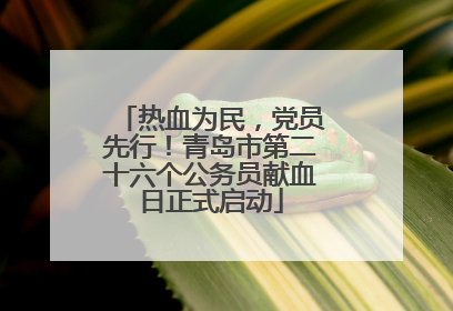 热血为民，党员先行！青岛市第二十六个公务员献血日正式启动