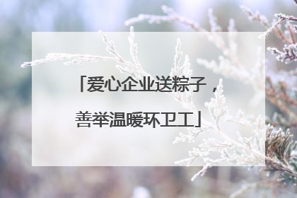 爱心企业送粽子，善举温暖环卫工