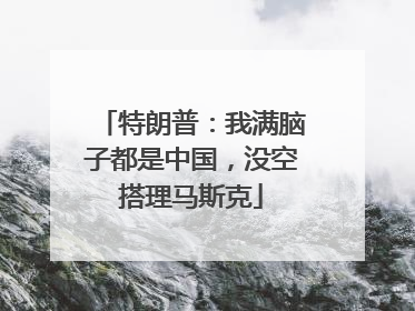 特朗普：我满脑子都是中国，没空搭理马斯克