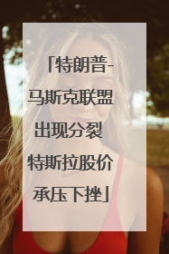 特朗普-马斯克联盟出现分裂 特斯拉股价承压下挫