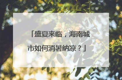 盛夏来临，海南城市如何消暑纳凉？