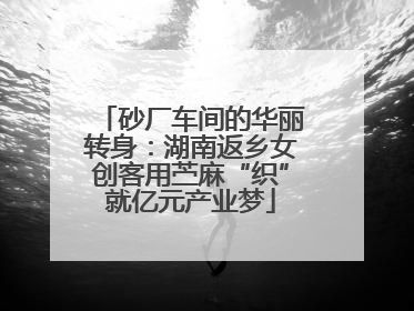 砂厂车间的华丽转身：湖南返乡女创客用苎麻“织”就亿元产业梦