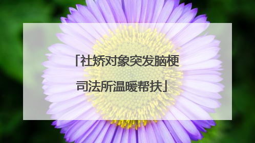 社矫对象突发脑梗 司法所温暖帮扶