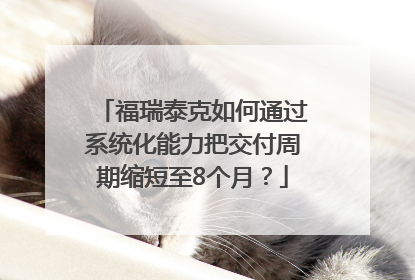 福瑞泰克如何通过系统化能力把交付周期缩短至8个月？