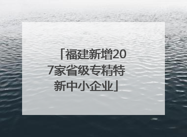 福建新增207家省级专精特新中小企业