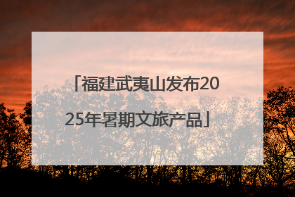福建武夷山发布2025年暑期文旅产品