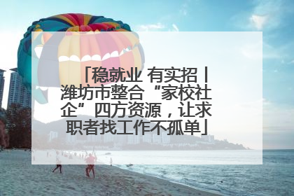 稳就业 有实招丨潍坊市整合“家校社企”四方资源，让求职者找工作不孤单