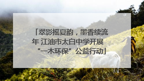翠影摇夏韵，墨香续流年 江油市太白中学开展“一木环保”公益行动