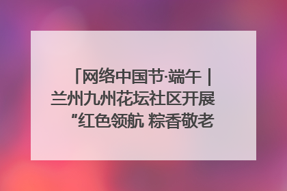 网络中国节·端午｜兰州九州花坛社区开展“红色领航 粽香敬老”端午主题活动