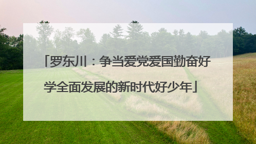 罗东川：争当爱党爱国勤奋好学全面发展的新时代好少年