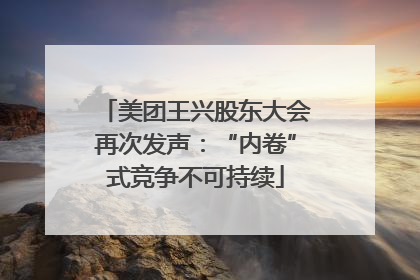 美团王兴股东大会再次发声：“内卷”式竞争不可持续