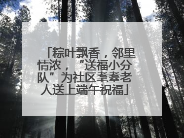 粽叶飘香，邻里情浓，“送福小分队”为社区耄耋老人送上端午祝福