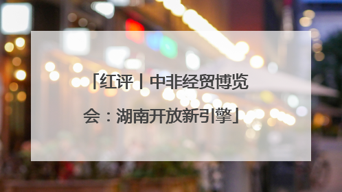 红评丨中非经贸博览会：湖南开放新引擎