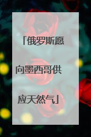 俄罗斯愿向墨西哥供应天然气