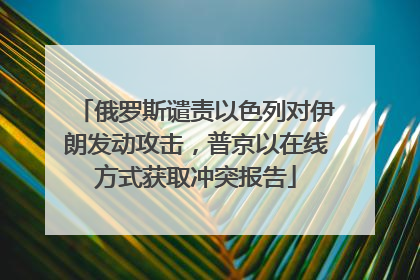 俄罗斯谴责以色列对伊朗发动攻击，普京以在线方式获取冲突报告