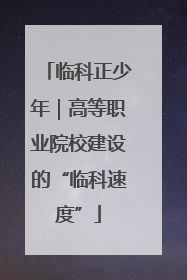 临科正少年｜高等职业院校建设的“临科速度”
