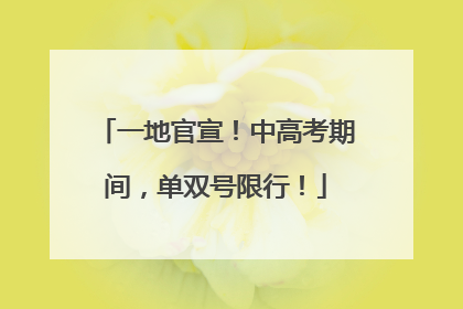 一地官宣！中高考期间，单双号限行！