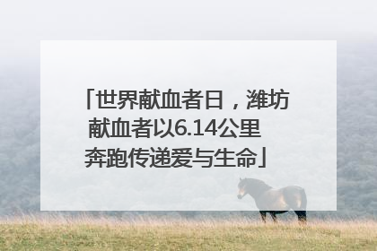 世界献血者日，潍坊献血者以6.14公里奔跑传递爱与生命