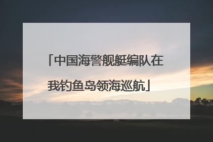 中国海警舰艇编队在我钓鱼岛领海巡航