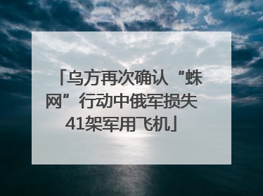 乌方再次确认“蛛网”行动中俄军损失41架军用飞机