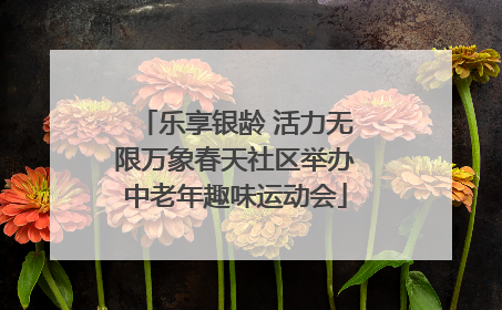 乐享银龄 活力无限万象春天社区举办中老年趣味运动会