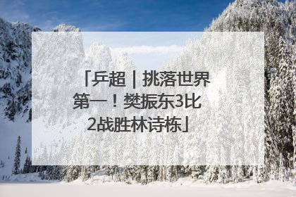 乒超｜挑落世界第一！樊振东3比2战胜林诗栋