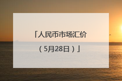 人民币市场汇价（5月28日）