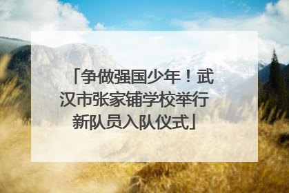 争做强国少年！武汉市张家铺学校举行新队员入队仪式