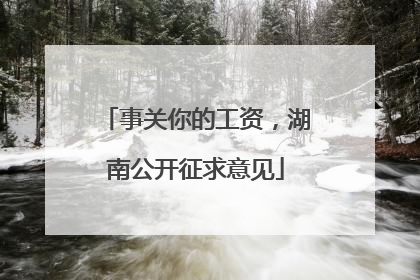 事关你的工资，湖南公开征求意见