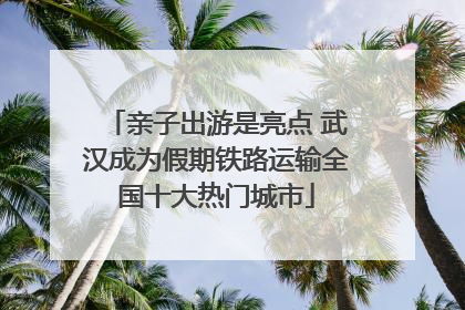 亲子出游是亮点 武汉成为假期铁路运输全国十大热门城市