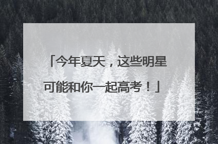 今年夏天,这些明星可能和你一起高考!