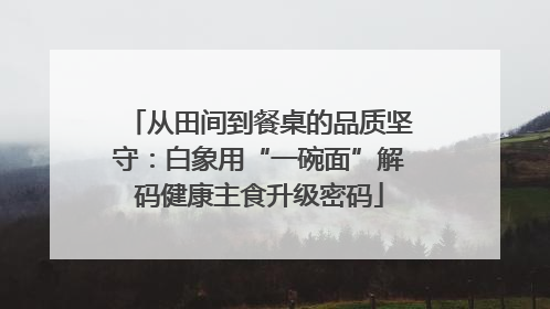 从田间到餐桌的品质坚守：白象用“一碗面”解码健康主食升级密码
