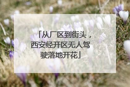 从厂区到街头，西安经开区无人驾驶落地开花