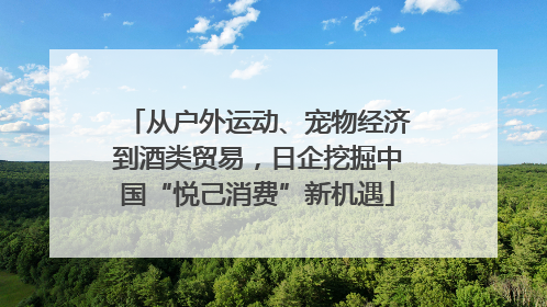从户外运动、宠物经济到酒类贸易，日企挖掘中国“悦己消费”新机遇