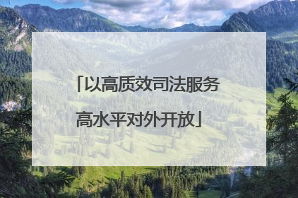 以高质效司法服务高水平对外开放