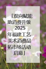 双向赋能助消费升级 2025年福建工艺美术消费品拓市场活动启幕