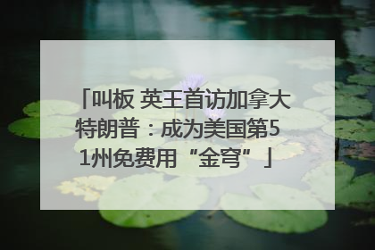 叫板 英王首访加拿大 特朗普：成为美国第51州免费用“金穹”