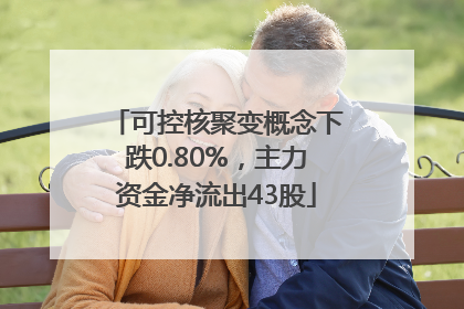 可控核聚变概念下跌0.80%，主力资金净流出43股