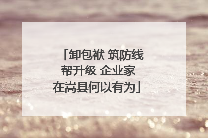 卸包袱 筑防线 帮升级 企业家在嵩县何以有为